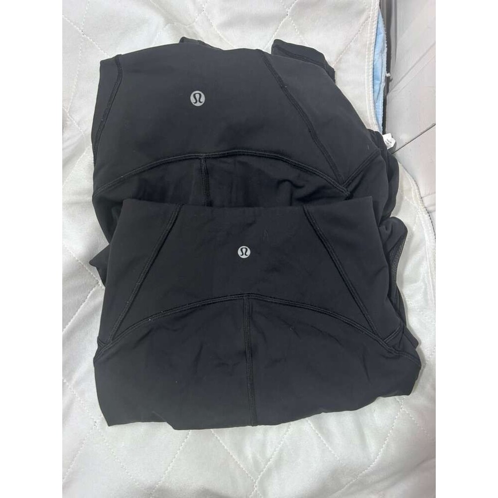 Lululemon High Rise Leggings Women Size 2 Black with Mesh Bundle Lot of 2